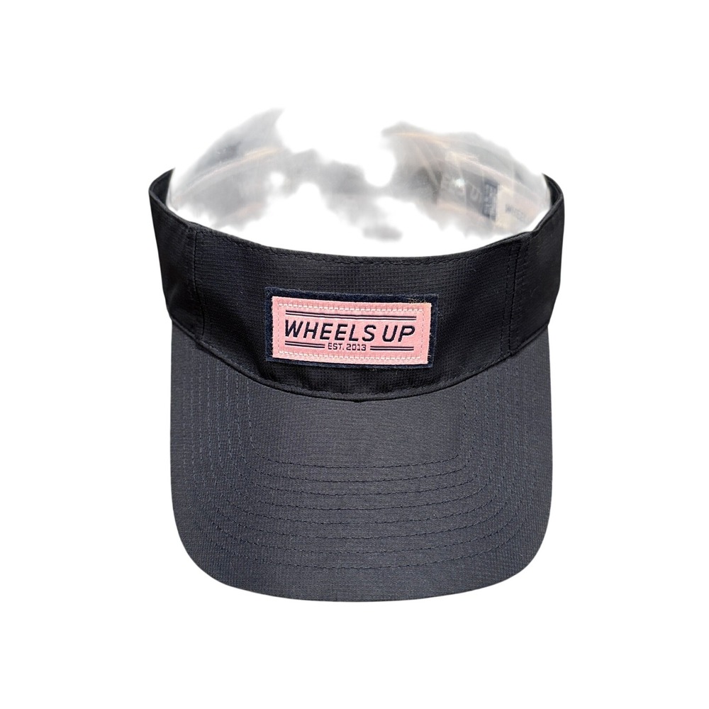 Wheels Up Visor Hat‎ Navy Pink Patch Adjustable Golf Tennis Cap
